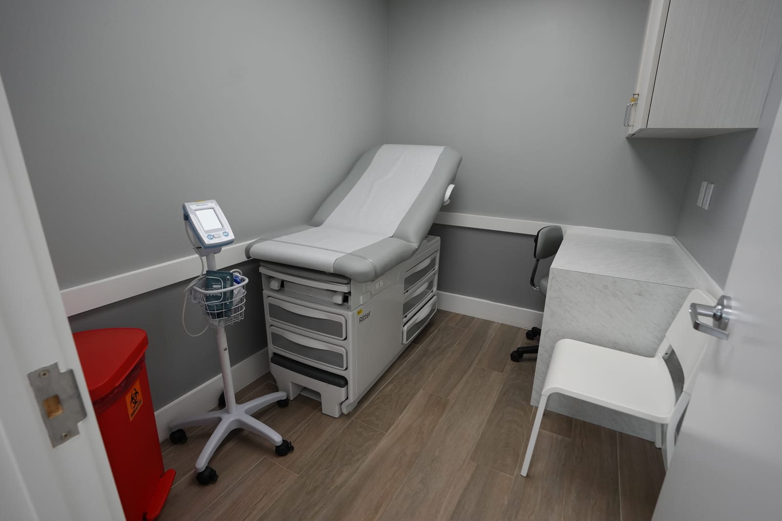 One of two examination rooms.